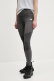 The North Face leggins sport Felik Alpine femei, culoarea gri, neted, NF0A89TYXIL1