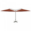 Umbrela de soare dubla cu stalp din otel, caramiziu, 600 cm GartenMobel Dekor, vidaXL