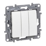 Intrerupator triplu Legrand Niloe LG-764503, incastrat, alb