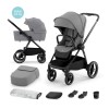 Carucior Kinderkraft NEA 2 in 1, Platinum Grey, Landou Pliabil, Accesorii Incluse, 0-5 Ani