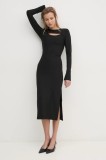 Answear Lab rochie culoarea negru, midi, mulată