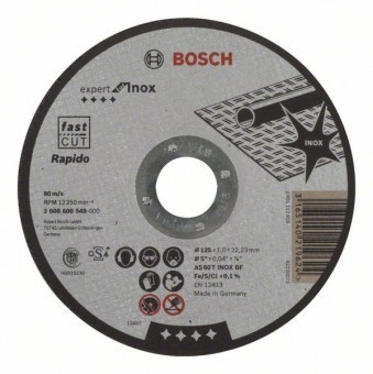 Disc de taiere drept Expert for Inox - Rapido AS 60 T INOX BF, 125mm, 1,0mm - 3165140219624 foto