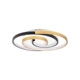 Plafonieră Trim 30W 42cm 3000-6500K, negru+auriu, Erste