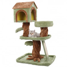Ansamblu de joaca pentru pisici, PROpets, stil copac cu casuta, sisal pentru ascutirea gherutelor, 74 x 52 x 104cm