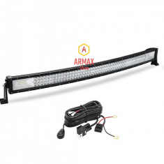 Proiector led bar curbat 114 cm 540w offroad camion atv + kit cablaj foto