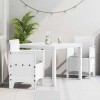 VidaXL Set de masă pentru grădină 3 pcs Alb Ratan Polt 3378684