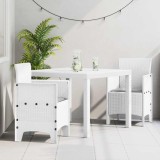 Cumpara ieftin Set de masă pentru grădină 3 pcs Alb Ratan Polt