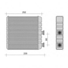 Radiator Incalzire Opel Astra G, 02.1998-2009, Zafira A (T98), 01.1999-06.2005, diesel, benzina, Tip Behr, aluminiu brazat/aluminiu, 178x210x32 mm, S