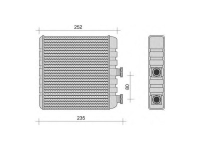 Radiator Incalzire Opel Astra G, 02.1998-2009, Zafira A (T98), 01.1999-06.2005, diesel, benzina, Tip Behr, aluminiu brazat/aluminiu, 178x210x32 mm, S foto