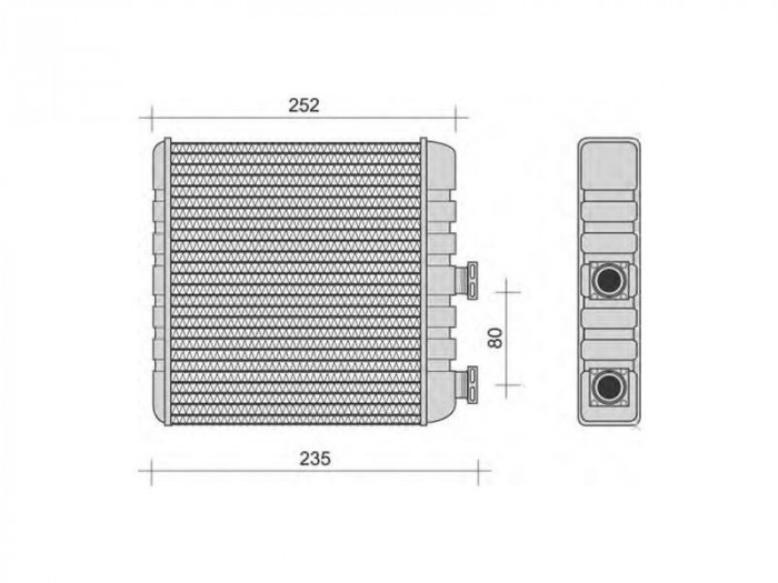 Radiator Incalzire Opel Astra G, 02.1998-2009, Zafira A (T98), 01.1999-06.2005, diesel, benzina, Tip Behr, aluminiu brazat/aluminiu, 178x210x32 mm, S