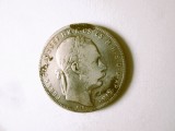 An rar! Ungaria 1 Forint 1880 K.B. argint 900,diametrul=29 mm,greutate=12,10 grame