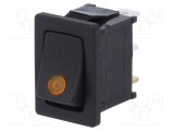 Rocker SPST 2 ON-OFF 16A/12VDC negru cu LED SCI