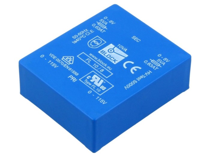 Transformator PCB &icirc;ncapsulat 10VA, 8V