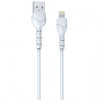 Cablu Date si Incarcare USB la Lightning DEVIA Kintone, 1 m, 2.1A, Set 30 buc, Alb