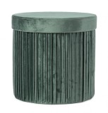 Cumpara ieftin Taburet catifea verde Jocelyn 38x38x38 cm