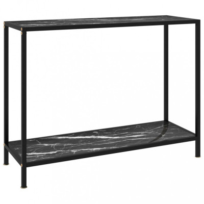 Masă consolă, negru, 100 x 35 x 75 cm, sticlă securizată foto