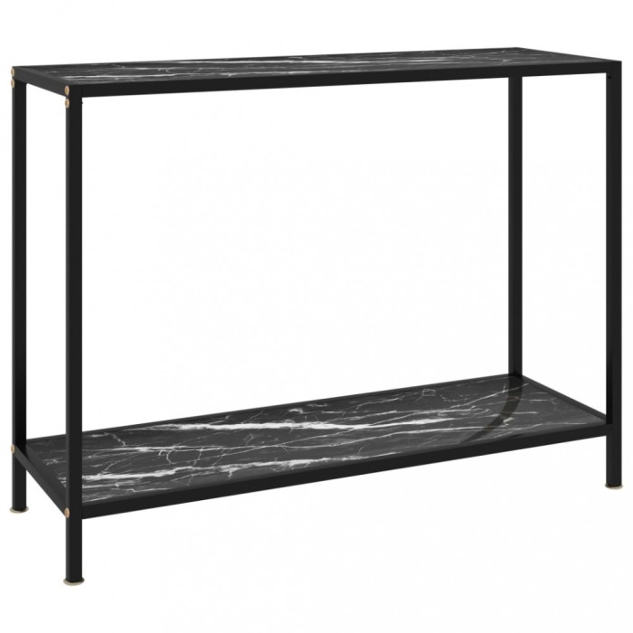 Gossi masa consola, negru, 100 x 35 x 75 cm, sticla securizata