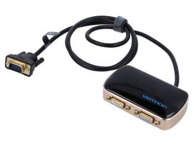 Adaptor Splitter VGA x2, cablu VGA neagră 1m foto