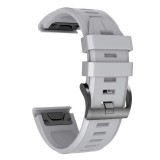 Curea silicon compatibila Garmin Fenix 5X Multisport, 26mm, Gri, Very Dream