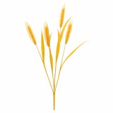 Planta artificiala decorativa cu spice de grau, 83 cm, galbena, 4 fire