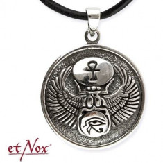 Pandantiv talisman egiptean Scarabeu- Horus- Ankh foto