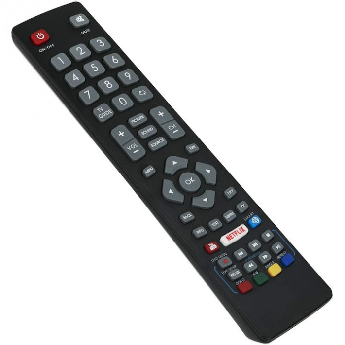 Telecomanda pentru TV, Compatibila Blaupunkt, BLF RMC 0008, Netflix, Youtube, neagra