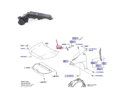 Suport aripa fata TOYOTA COROLLA (E210), 07.2018- model Hatchback, partea dreapta, original, foto