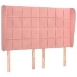 Cumpara ieftin Tablie de pat cu aripioare, roz, 147x23x118/128 cm, catifea