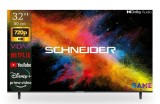 Televizor HD SMART VIDAA Schneider LED32-SC491K, 80 cm, Clasa E, Borderless, Negru