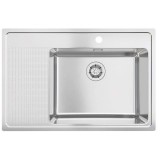 Chiuvetă bucătărie Alveus One 50 dreapta, inox, 1 cuvă, 776 x 520 mm, finisaj periat, montaj reversibil, sifon inclus
