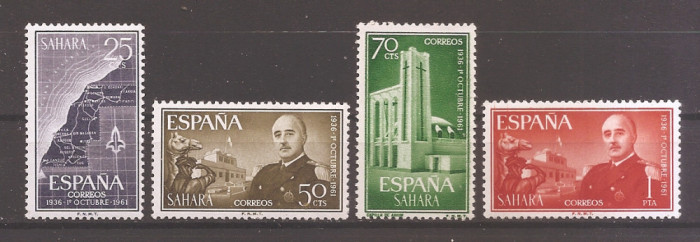 Sahara Spaniola 1961-25 de ani de la numirea Gen. Franco ca sef al statului,MNH