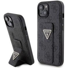 Husa iPhone 15 originala Guess Grip Stand 4G Triangle Strass, negru, GUHCP15SPGS4TDK foto