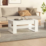 Masuta cafea Gossi alb 102x55x45cm lemn prelucrat, dreptunghiulara, living,design modern
