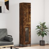 vidaXL Dulap &icirc;nalt, stejar fumuriu, 34,5x34x180 cm, lemn prelucrat