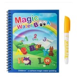 Cumpara ieftin Carte de colorat multicolor cu apa, 8 pagini reutilizabile, alfabet si cifre, pix reincarcabil, joc educativ copii 3 ani+, activitate creativa Magic B