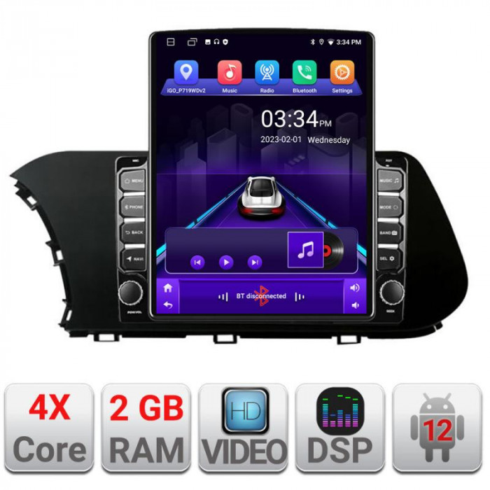 Navigatie dedicata Hyundai I20 2020- K-i20 ecran tip TESLA 9.7&quot; cu Android Radio Bluetooth Internet GPS WIFI 2+32 DSP Quad Core CarStore Technology