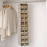 Organizator suspendabil pentru pantofi, 10 compartimente, 20x30x120cm, Bej, CMCLASS