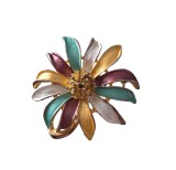 BROSA DIN METAL AURIU IN FORMA DE FLOARE STILIZATA