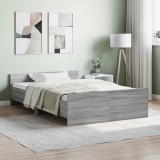 VidaXL Cadru de pat cu tăblie la cap/picioare, gri sonoma, 120x190 cm 3203780