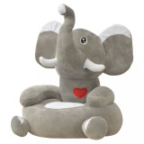 VidaXL Scaun din pluș pentru copii cu model elefant, gri