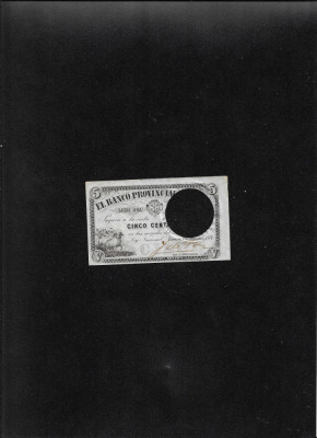 Rar! Argentina 5 centavos 1874 Banco Provincial Santa Fe anulata aunc foto