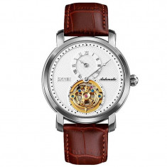 Ceas de barbati Skmei 9240 automatic tourbillon , curea din piele naturala foto