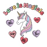 Sticker decorativ Unicorn Love is Magical, Multicolor, 55 cm, 3426ST, Oem
