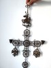 Candelabru bizantin din bronz - Cruce, Sf. Gheorghe, donariu