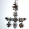 Candelabru bizantin din bronz - Cruce, Sf. Gheorghe, donariu