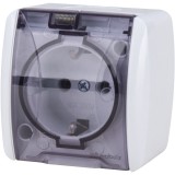Evotools 678532 - Priza simpla 230 V pe tencuiala impamantare capac rabatabil de protectie