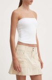 Hollister Co. fusta culoarea bej, mini, drept, KI343-4091
