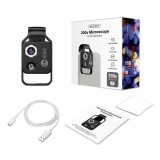 Cumpara ieftin Lentila microscop 200x cu lumina LED, marca Apexel compatibila cu iPhone 13, iPhone 12, iPhone 11, X,8,7,6,5, Samsung, Huawei, Xiaomi, Oppo, Nokia