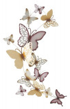 Cumpara ieftin Decoratiune de perete Butterflies Bordeaux, Mauro Ferretti, 59.5x111.5 cm, fier, multicolor