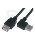 Cablu USB 2.0 A soclu mama - USB A mufa tata in unghi 1.8m negru BQ